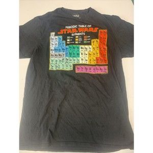 Unisex Medium T Shirt Star Wars Periodic Table of Villians Black short sleeve